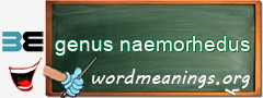 WordMeaning blackboard for genus naemorhedus